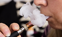 Smoking an e-cigarette